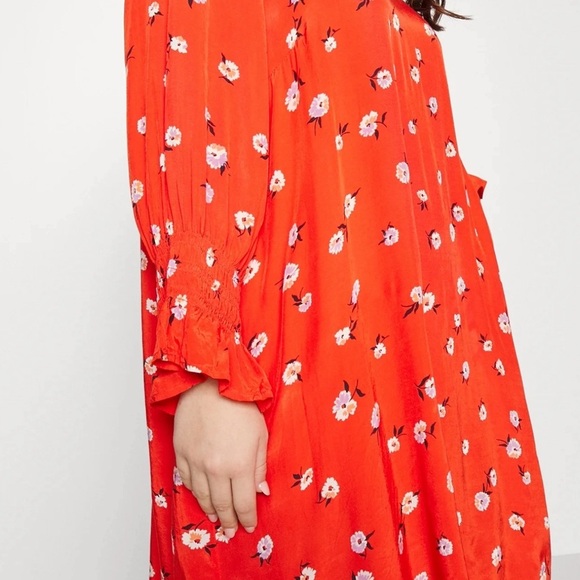 Kaffe Curve Plus Size KColly Red Floral midi Dress women size - Picture 6 of 15